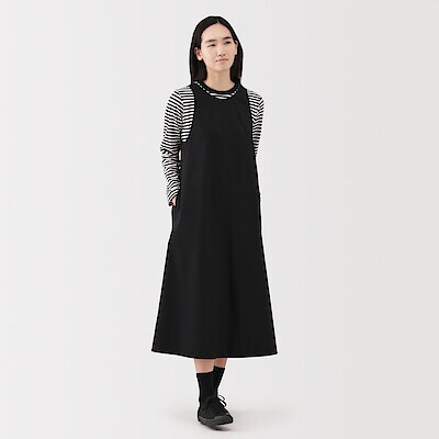 婦人　乾きやすい　ブロードスリーブレスワンピース