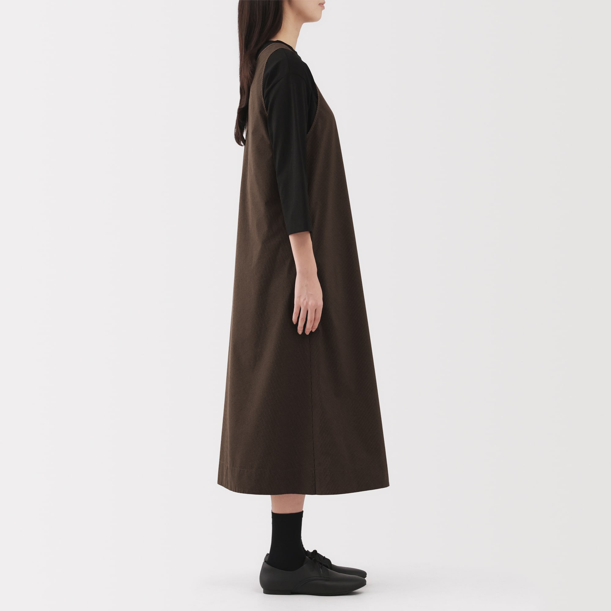 婦人 乾きやすい ブロードスリーブレスワンピース | 無印良品