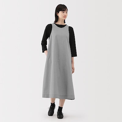 婦人　乾きやすい　ブロードスリーブレスワンピース