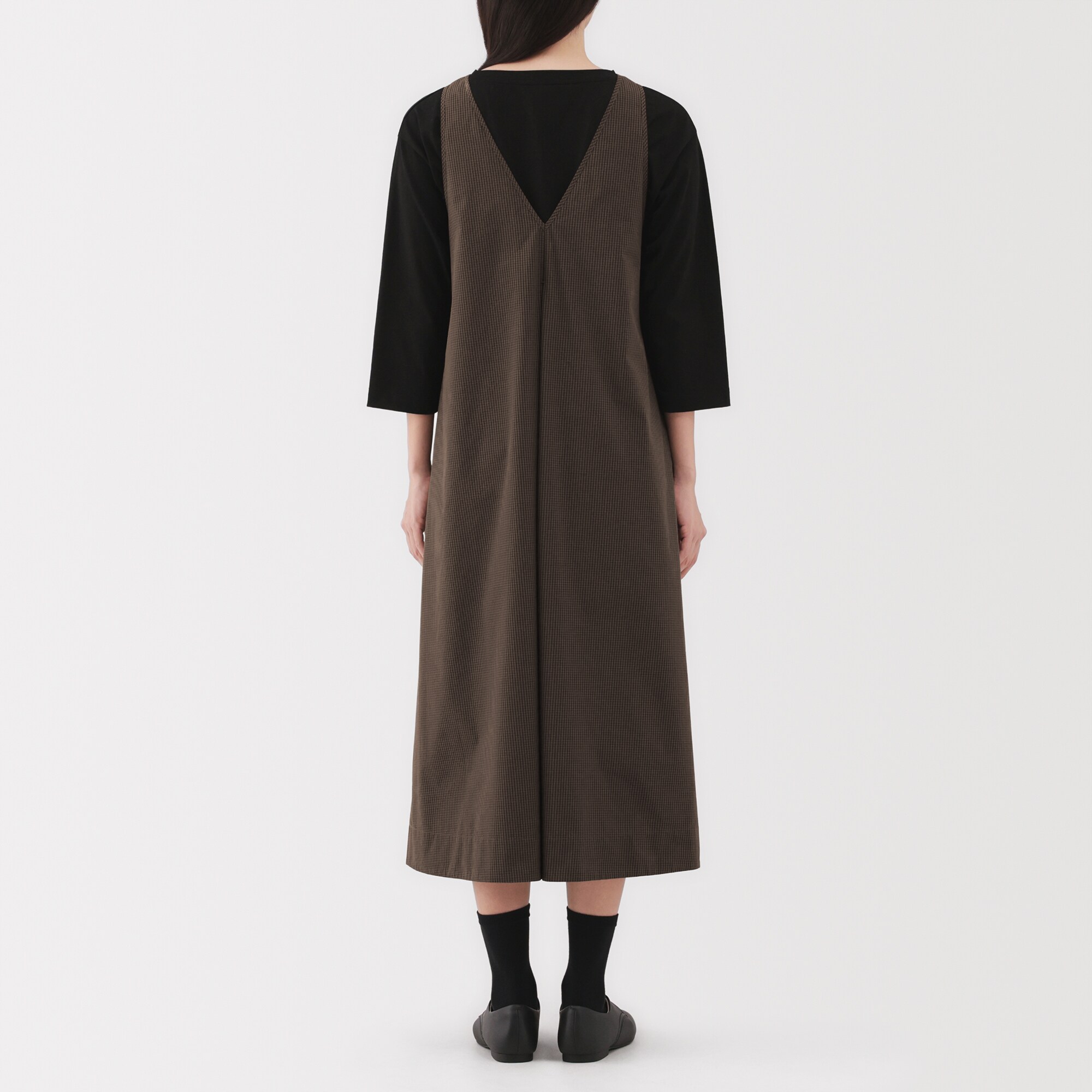 婦人　乾きやすい　ブロードスリーブレスワンピース