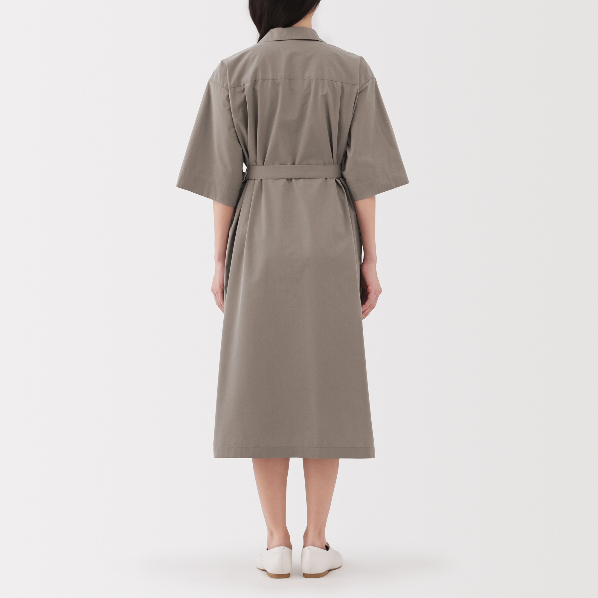 婦人 乾きやすい ブロード七分袖ワンピース | 無印良品