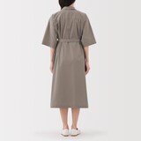 婦人　乾きやすい　ブロード七分袖ワンピース