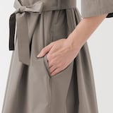 婦人　乾きやすい　ブロード七分袖ワンピース