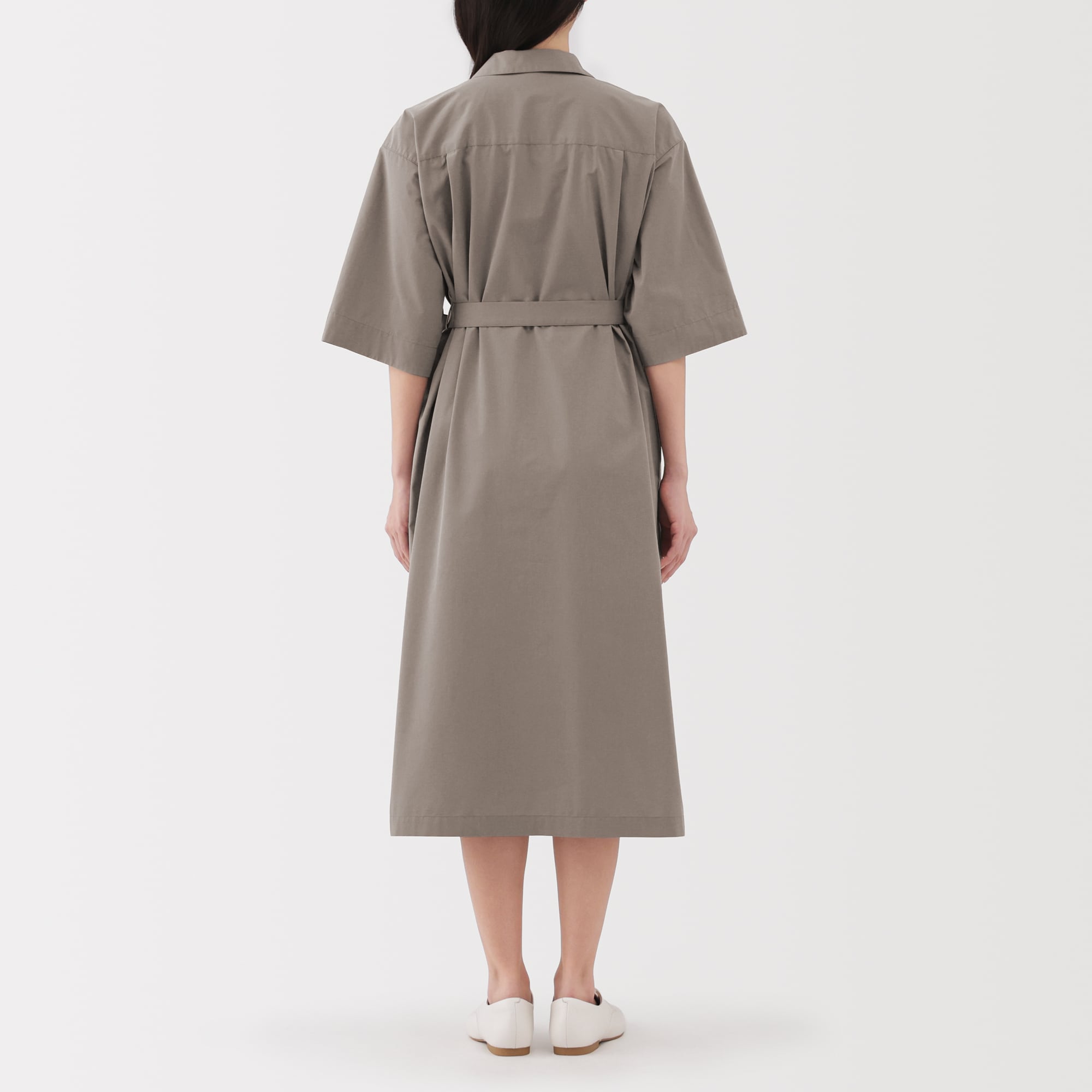 婦人 乾きやすい ブロード七分袖ワンピース | 無印良品