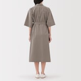 婦人　乾きやすい　ブロード七分袖ワンピース