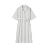 婦人　乾きやすい　ブロード七分袖ワンピース