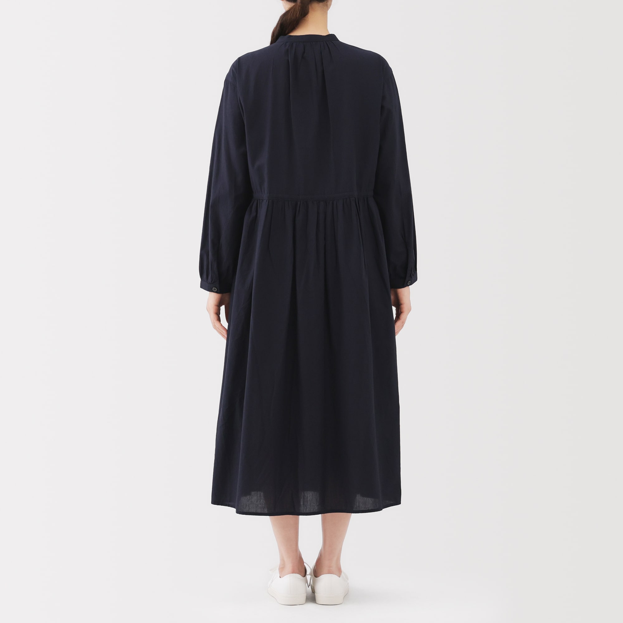 婦人　綿ボイル長袖ワンピース