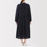 婦人　綿ボイル長袖ワンピース