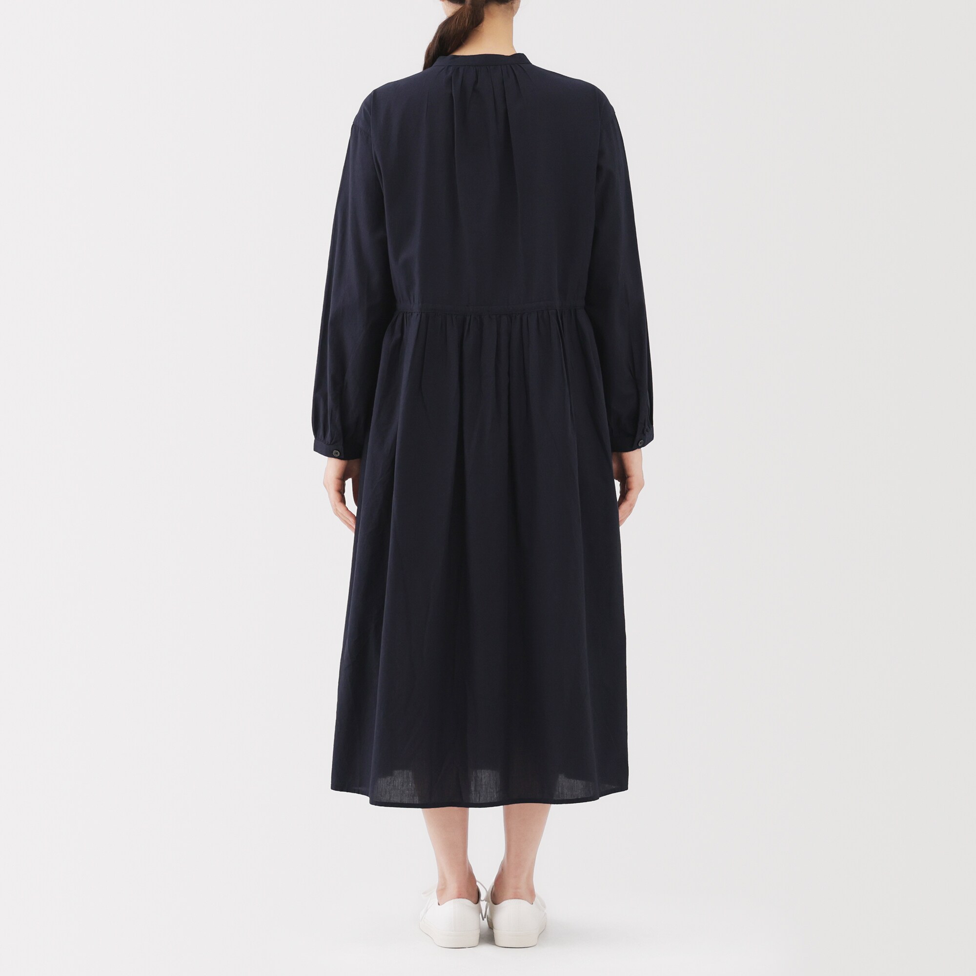 婦人　綿ボイル長袖ワンピース