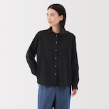 婦人　カポック混二重ガーゼ長袖ブラウス