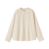 婦人　カポック混二重ガーゼ長袖ブラウス