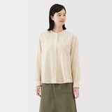 婦人　カポック混二重ガーゼ長袖ブラウス