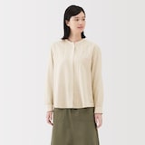 婦人　カポック混二重ガーゼ長袖ブラウス