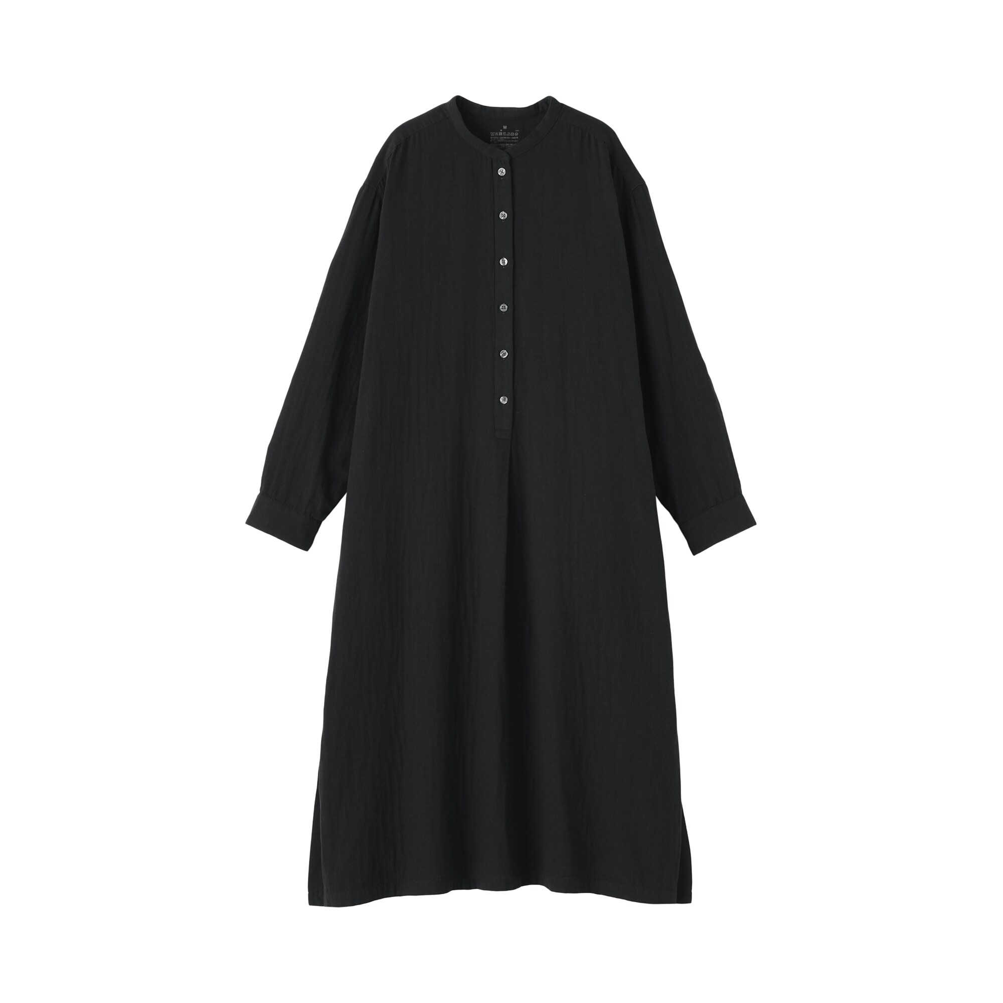 婦人　カポック混二重ガーゼ長袖ワンピース