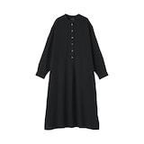 婦人　カポック混二重ガーゼ長袖ワンピース