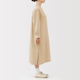 婦人　カポック混二重ガーゼ長袖ワンピース