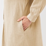 婦人　カポック混二重ガーゼ長袖ワンピース