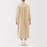 婦人　カポック混二重ガーゼ長袖ワンピース