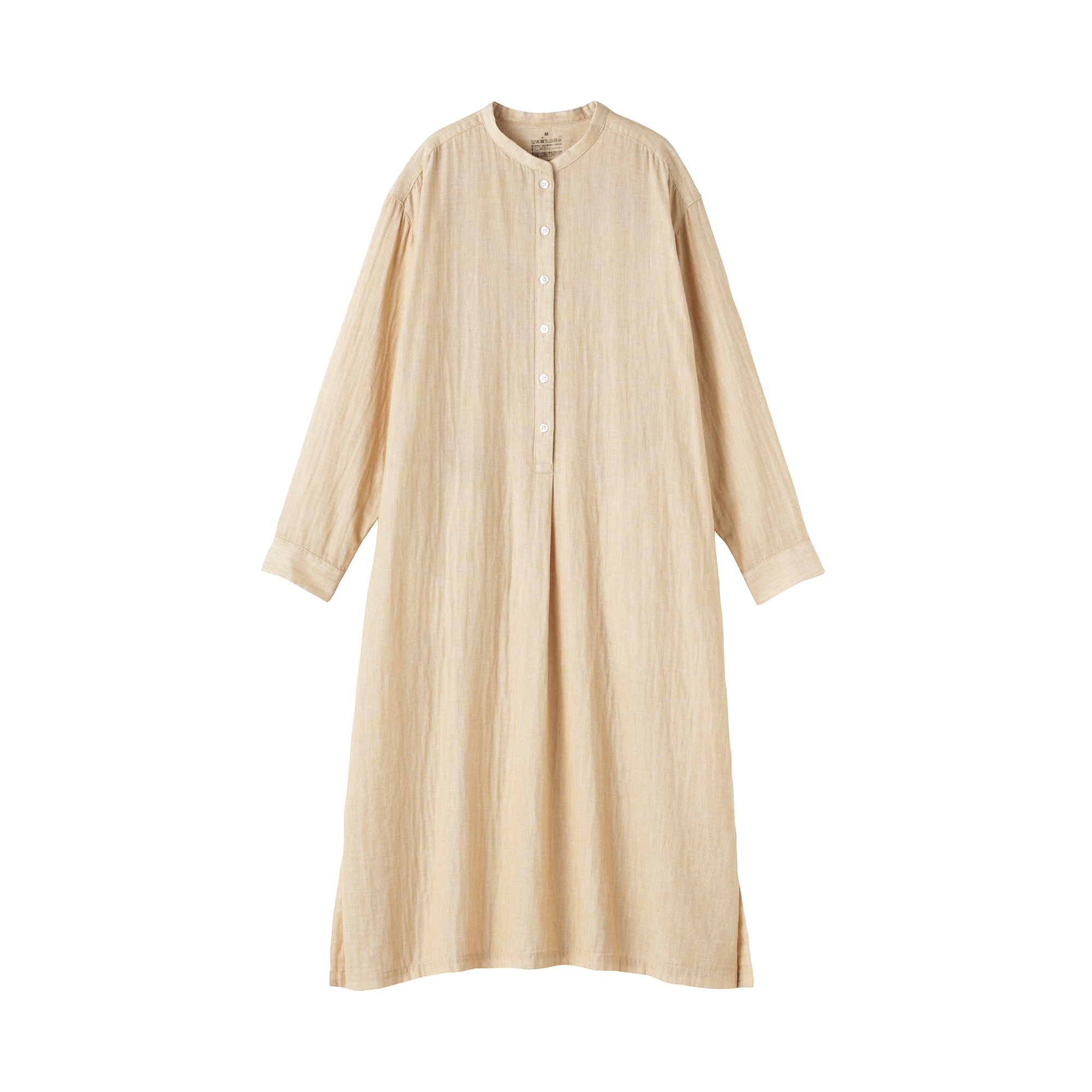 婦人 カポック混二重ガーゼ長袖ワンピース | 無印良品