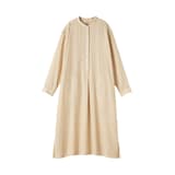 婦人　カポック混二重ガーゼ長袖ワンピース