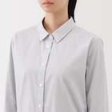 婦人　洗いざらし　ブロードレギュラーカラー長袖シャツ