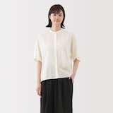 婦人　なめらか　リヨセル混五分袖ブラウス