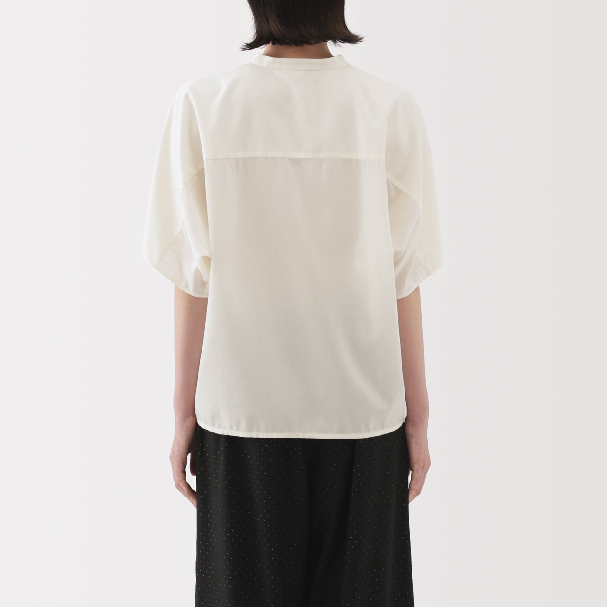 婦人　なめらか　リヨセル混五分袖ブラウス