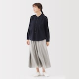 婦人　綿ボイル長袖ブラウス