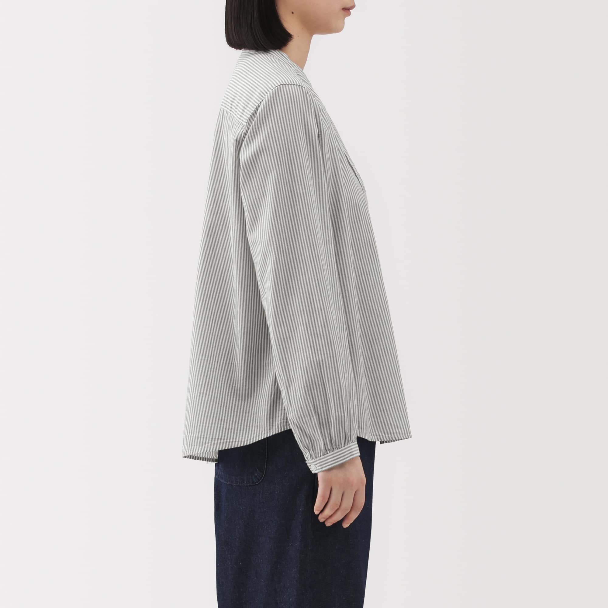 婦人　綿ボイル長袖ブラウス