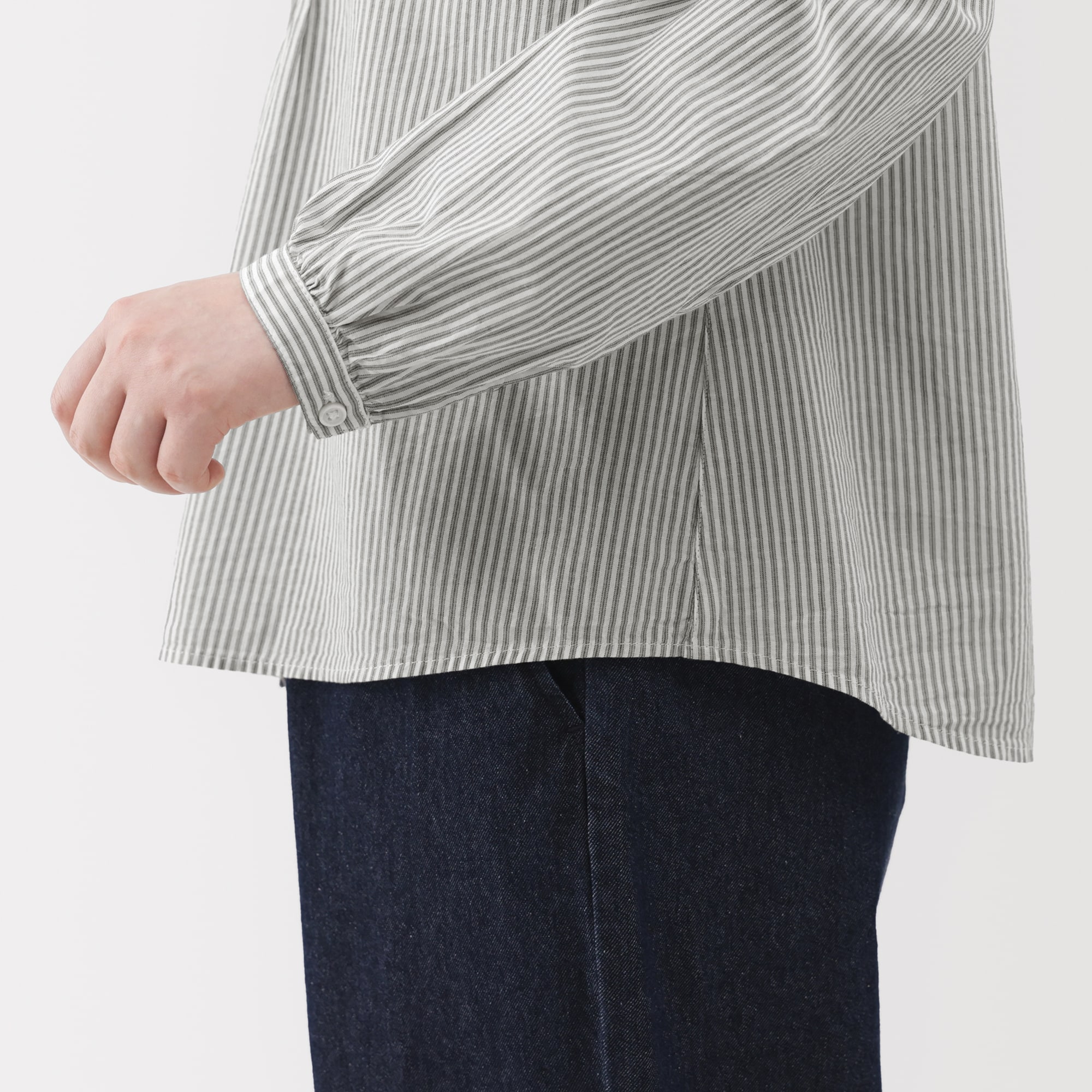 婦人　綿ボイル長袖ブラウス