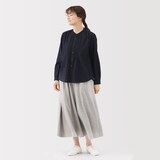 婦人　綿ボイル長袖ブラウス