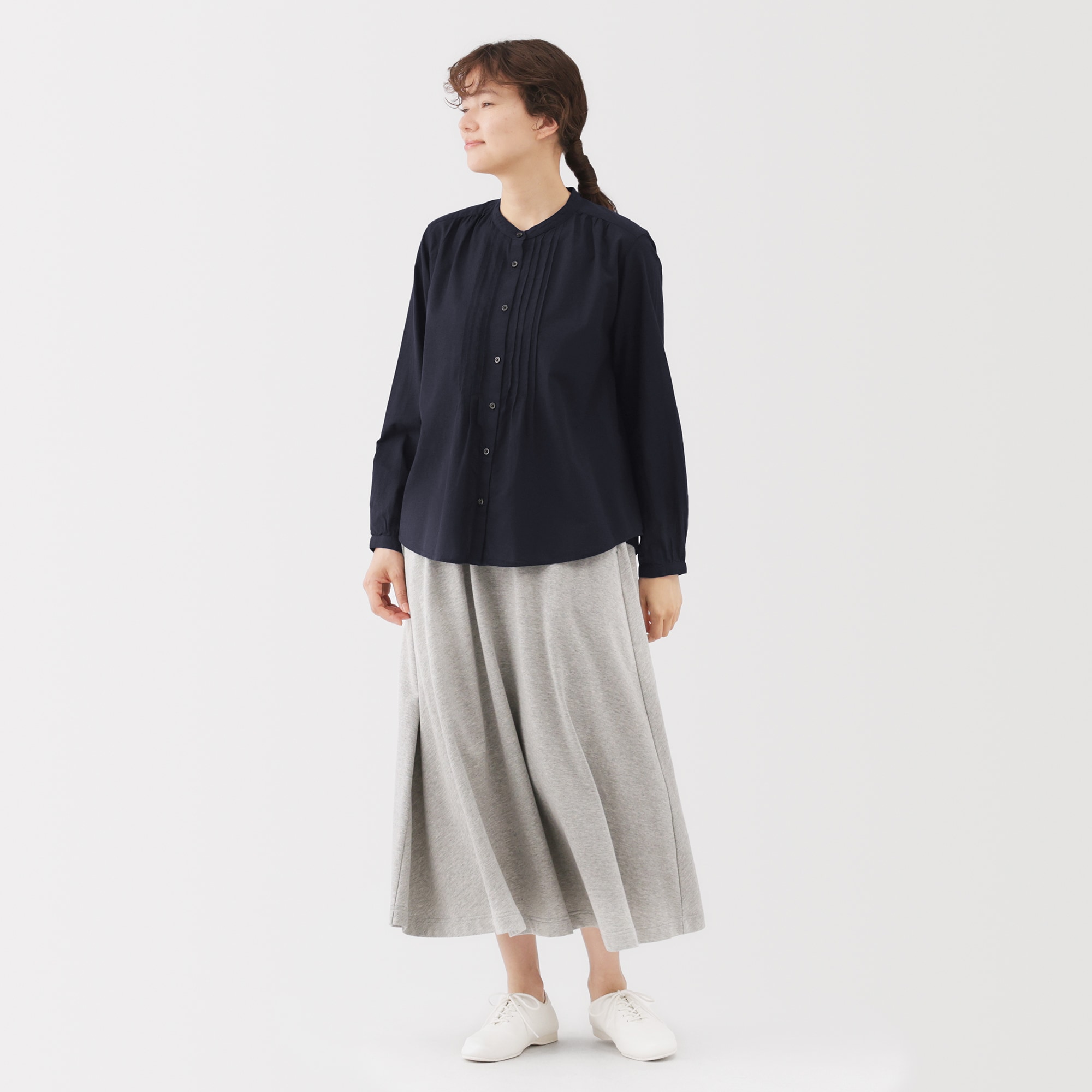 婦人　綿ボイル長袖ブラウス