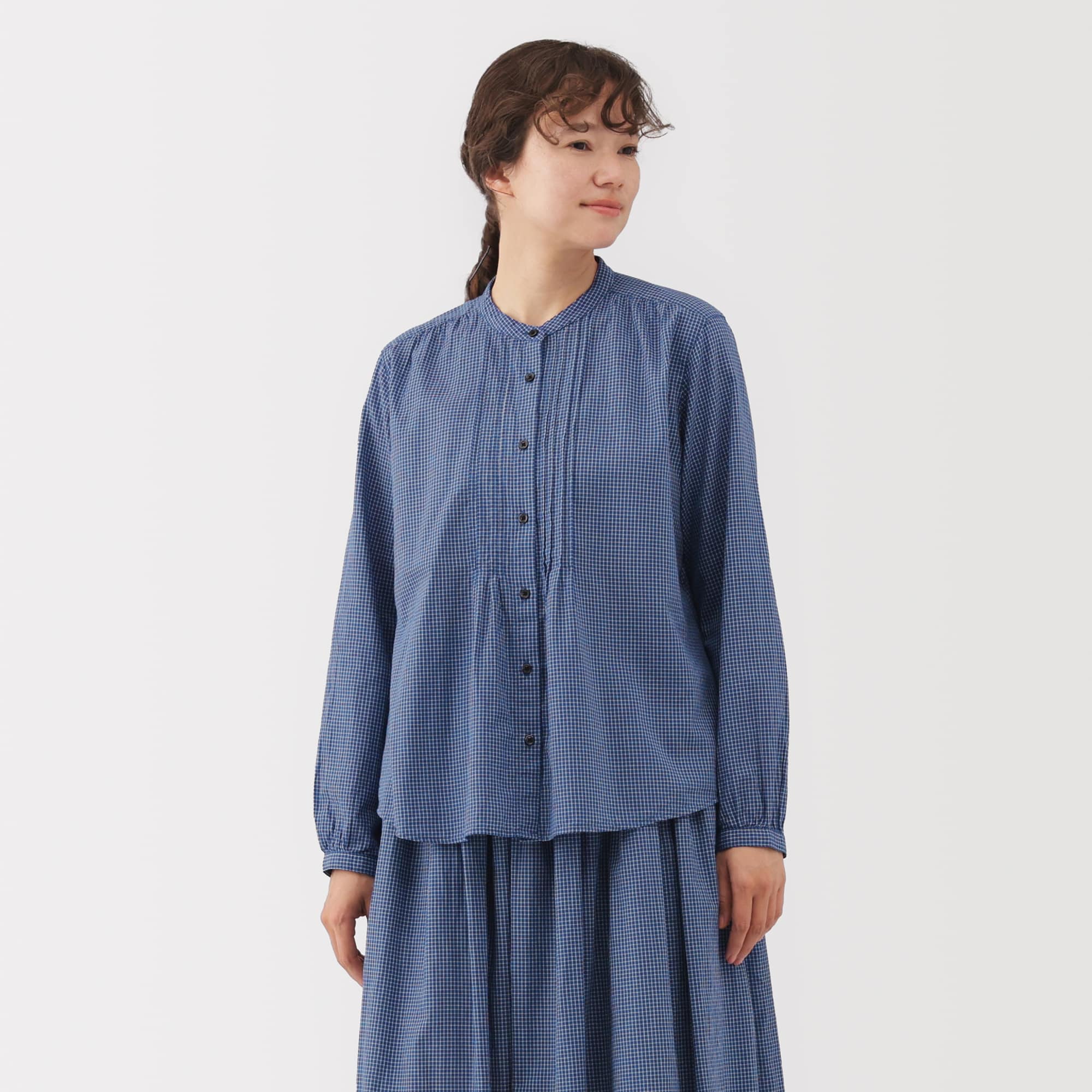 婦人　綿ボイル長袖ブラウス