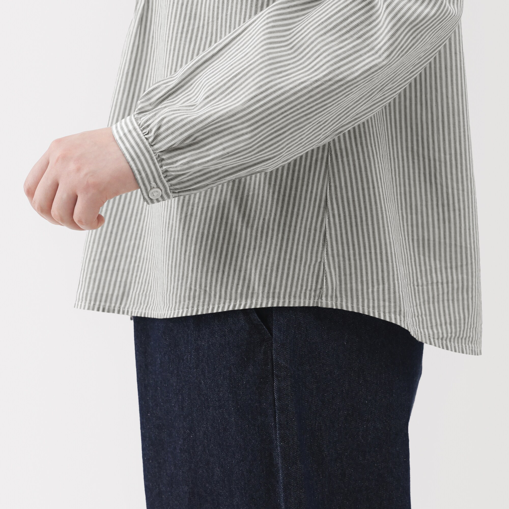 婦人　綿ボイル長袖ブラウス