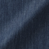 婦人　洗いざらし　デニムスタンドカラー長袖ロングシャツ