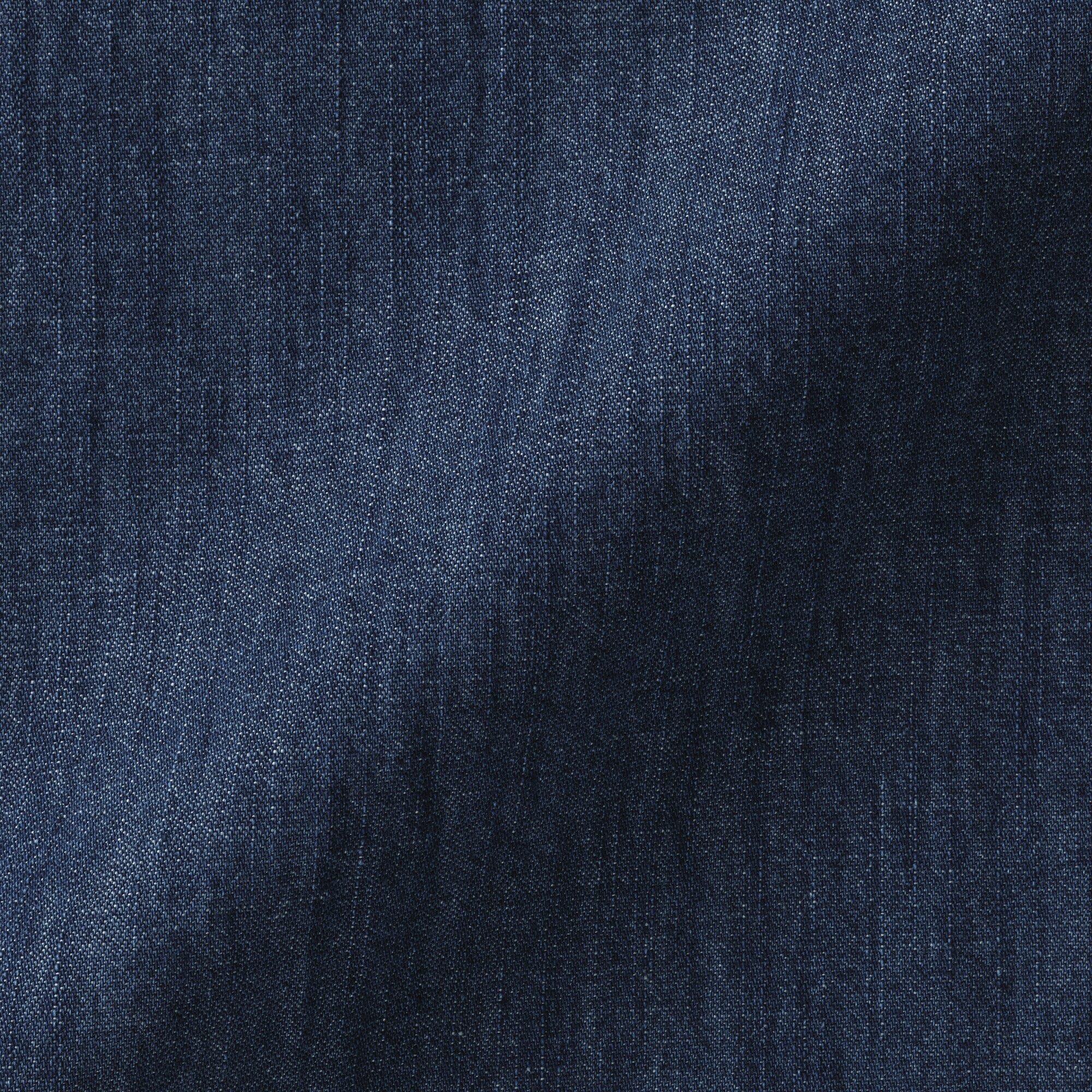 婦人　洗いざらし　デニムスタンドカラー長袖ロングシャツ