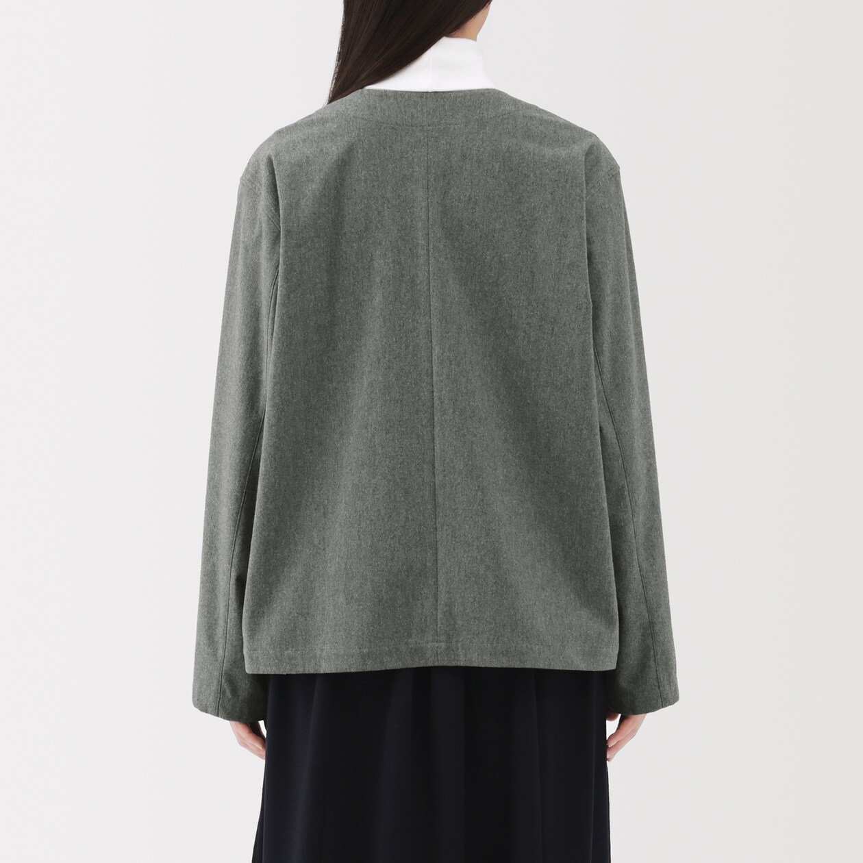 婦人　縦横ストレッチ起毛プルオーバー長袖ブラウス