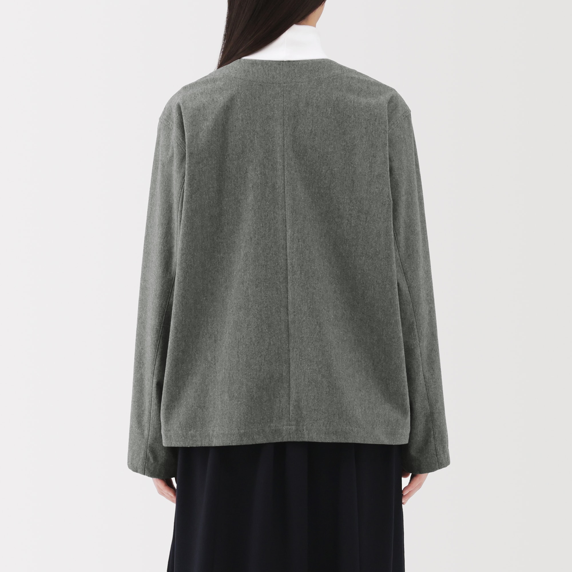 婦人　縦横ストレッチ起毛プルオーバー長袖ブラウス