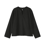 婦人　縦横ストレッチ起毛プルオーバー長袖ブラウス