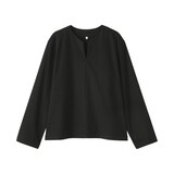 婦人　縦横ストレッチ起毛プルオーバー長袖ブラウス