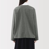 婦人　縦横ストレッチ起毛プルオーバー長袖ブラウス