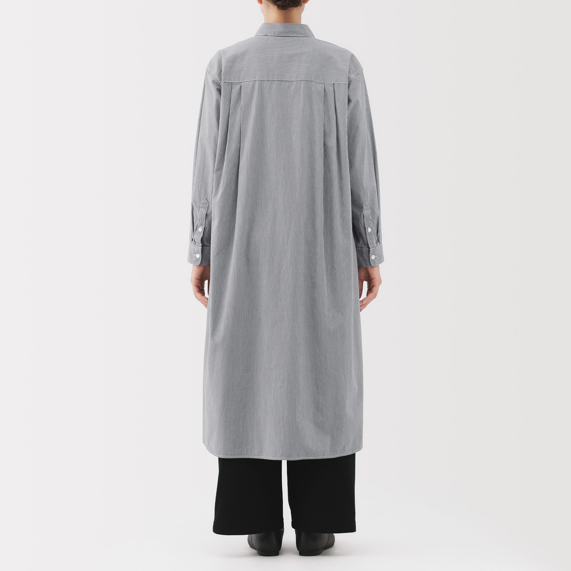 婦人 洗いざらし ブロード長袖シャツワンピース | 無印良品