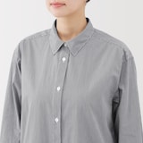 婦人　洗いざらし　ブロード長袖シャツワンピース