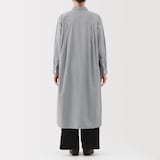 婦人　洗いざらし　ブロード長袖シャツワンピース