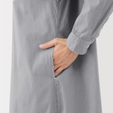 婦人　洗いざらし　ブロード長袖シャツワンピース