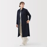 婦人　洗いざらし　ブロード長袖シャツワンピース