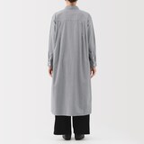 婦人　洗いざらし　ブロード長袖シャツワンピース