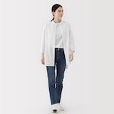 婦人　乾きやすい　ブロード七分袖シャツチュニック