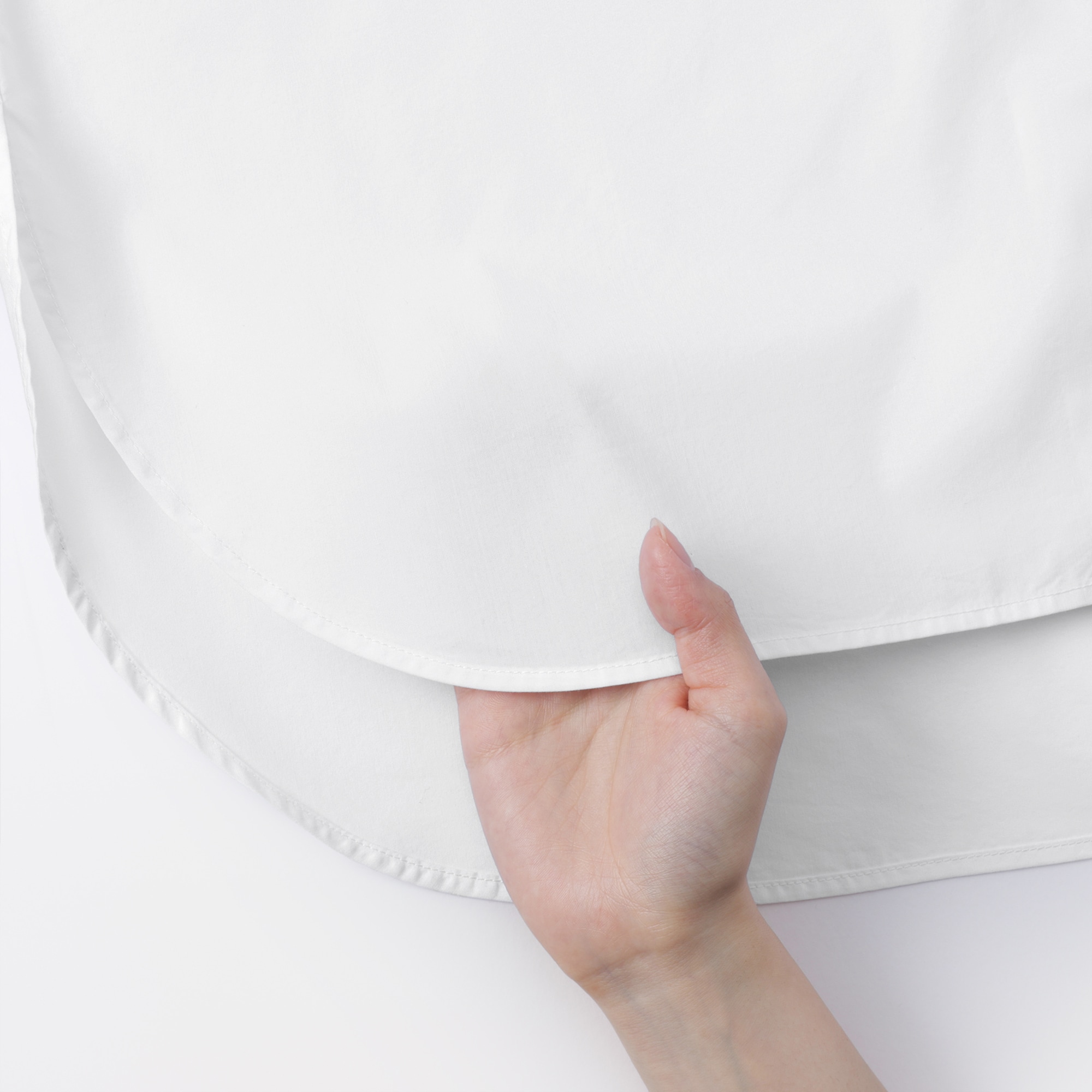 婦人　乾きやすい　ブロード七分袖シャツチュニック