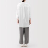 婦人　乾きやすい　ブロード七分袖シャツチュニック